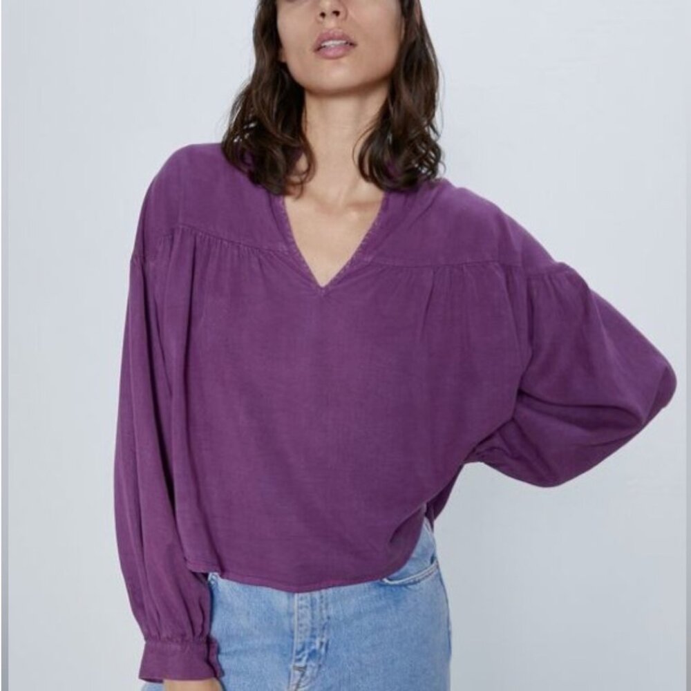 Zara Flowy Full Cut Blouse XS